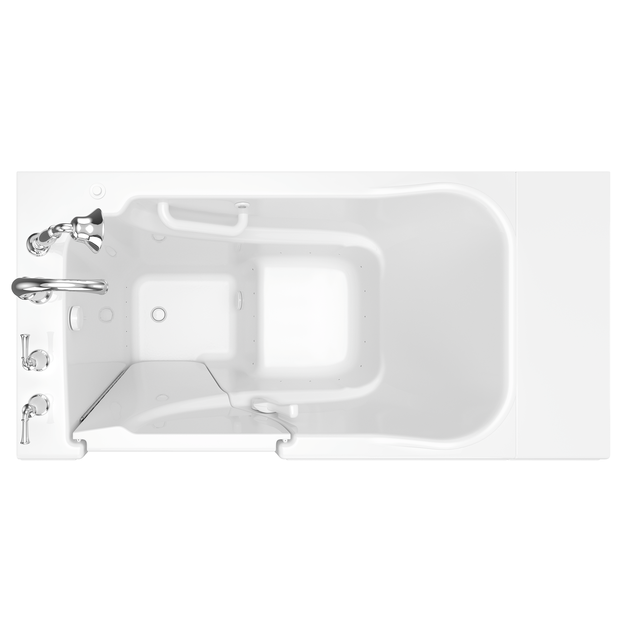 Gelcoat Value Series 30x52 Inch Walk In Bathtub with Air Spa System   Left Hand Door and Drain WIB WHITE